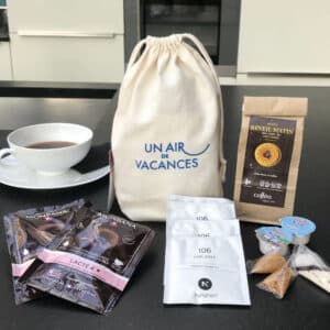 Kit de produits pour le petit déjeuner proposé par Un Air de Vacances