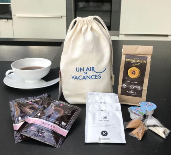 Kit de produits pour le petit déjeuner proposé par Un Air de Vacances