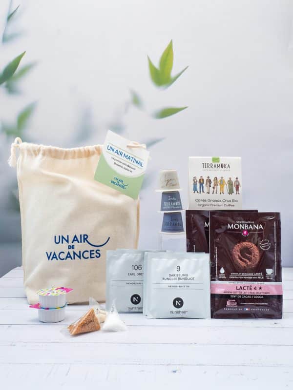 Kit de produits pour le petit déjeuner proposé par Un Air de Vacances