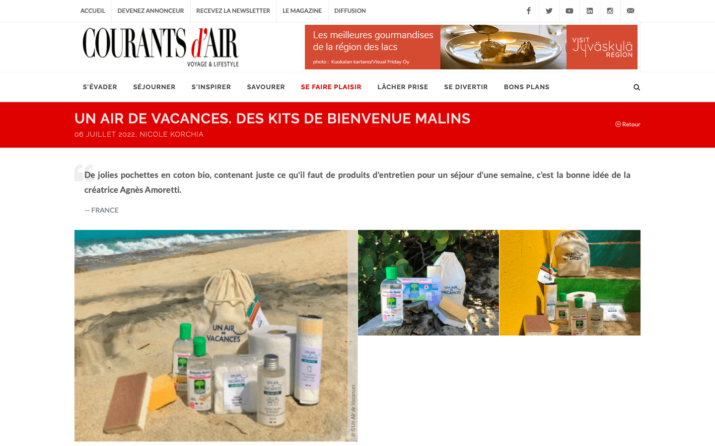 Kits un Air de Vacances dans Courants d'Air